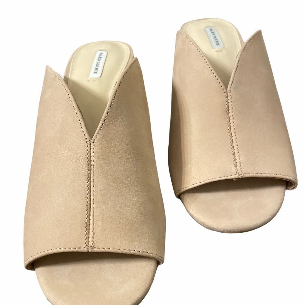 Tan slide sandals